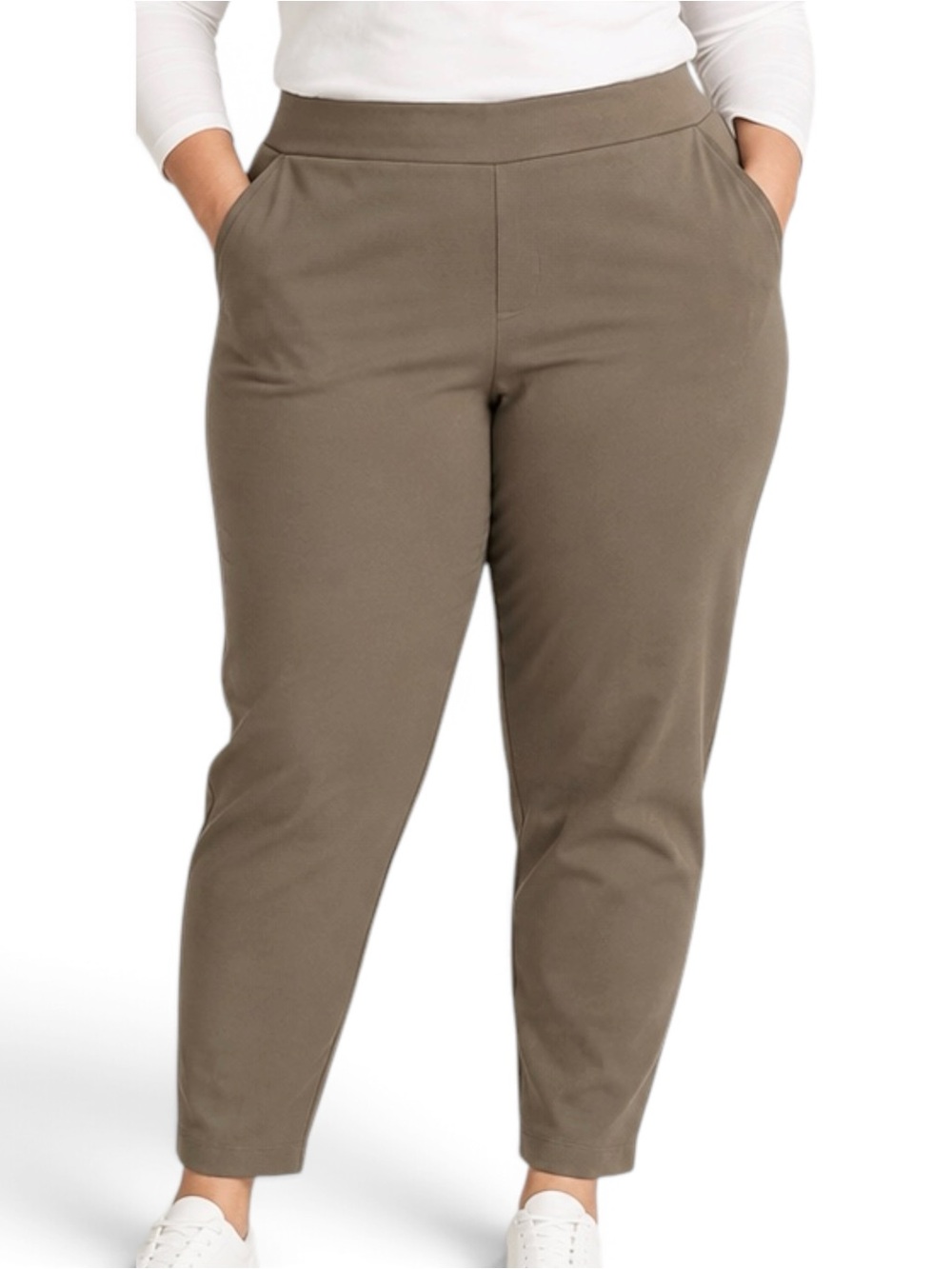 Universal Standard Moro Ponte Pants 2XL Brown Pull On Stretch Pockets NWT